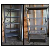 2 Metal Shelves, 37x18x73", 31x12x60"