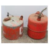2 Red Metal Gasoline Cans