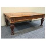 Coffee Table with Inlay Top & Carved Sides