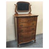 6 Drawer Dresser w/ Adjustable Beveled Mirror