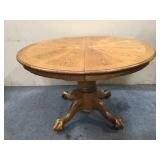 48" Round Oak Dining Table w/ Leaf