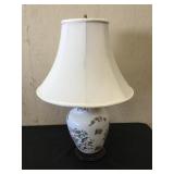 White Floral w/ Bird Table Lamp