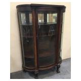 Bow Front China Cabinet w/ 4 Shelves