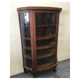Bow Front China Cabinet w/ 5 Shelves