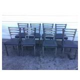(8) Polished Metal 4 Slot Backed Chairs