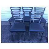 (5) Polished Metal 4 Slot Backed Chairs