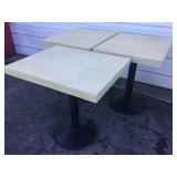(3) Unstained Wood Tables
