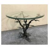 Glass Top Table w/ Metal Base