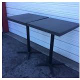 (2) Tall Stained Tables