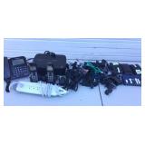 Box of Misc Cords, Phones, Surge Protectors, &