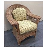 Outdoor Wicker Chair w/ Frog & Ladybug Cushions