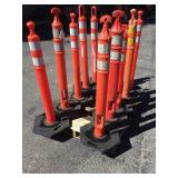 10 Various Delineators w/ Weighted Rubber Pads