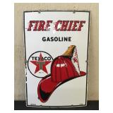 Texaco Fire Chief Gasoline Metal Sign