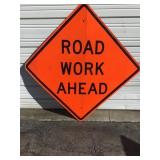 Large Road Work Ahead Sign