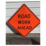 Large Road Work Ahead Sign