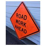 Large Road Work Ahead Sign