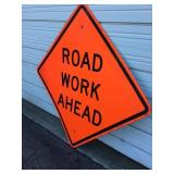 Large Road Work Ahead Sign