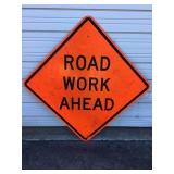 Large Road Work Ahead Sign