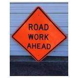 Large Road Work Ahead Sign