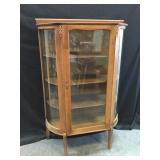 Oak Curved Triple Glass Display Cabinet