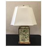 Gold Bamboo Accent Table Lamp & Decorative Box