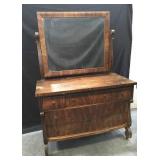 5 Drawer Oak  Dresser with Mirror