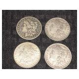 Morgan Silver Dollar Coins -  1833, 1879, 1880 (2)