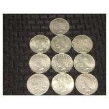 Peace Silver Dollar Coins - 1922 (10)