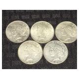 Peace Silver Dollar Coins - 1923 (5)