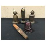 Misc Lot of Glass Insulator & Oil Lamps