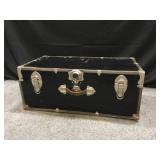 Black Trunk w/ Brown Leather Carry Strap