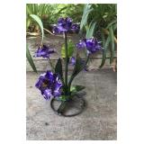 Small Purple 5 Flower Metal Art