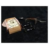 Misc Lot of Dominoes, Door Handles & Utility Knife