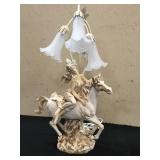 Women Riding White Horse Lamp