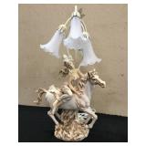 Women Riding White Horse Lamp
