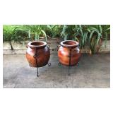 (2) Small Decorative Planters