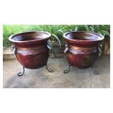 (2) Large Decorative Planters