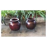 (2) Small Decorative Planters