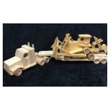 Wood Truck, Trailer and Dozer Handmade With