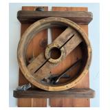 Antique Wood Pulley Wall Art