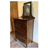 Vintage Dresser w/ Mirror & Casters