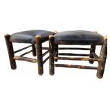 Rustic Footrest Ottomans