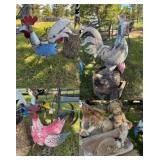 Metal Chickens & Misc Lawn Ornament