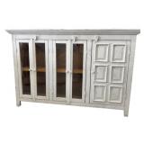 Vintage White Door Curio Cabinet