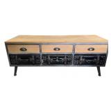 Modern 3-Drawer Wooden Storage Bench