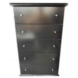 Black 5 Drawer Dresser