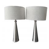 Brushed Steel Finish Table Lamps