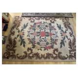 Wool Hooked Area Rug 103" x 70"