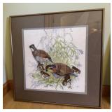 Bob White Quail Embroidery Wall Art