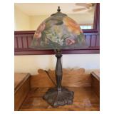 Floral Glass Shade Table Lamp